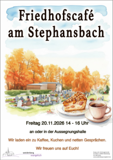 Einladung zum Friedhofscafé am 20. 11. 26 um 14 Uhr