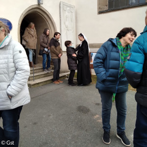 Persönliche Verabschiedung nach dem Gottesdienst