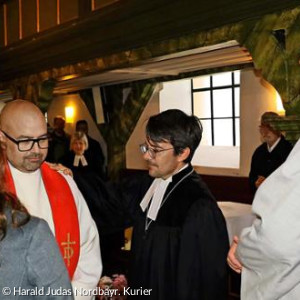 Von links: Frau Christ, Markus Christ, Dekan Ceglarek, Diakon Franz Schön