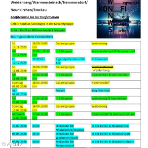 Konfirmanden Termine 2026